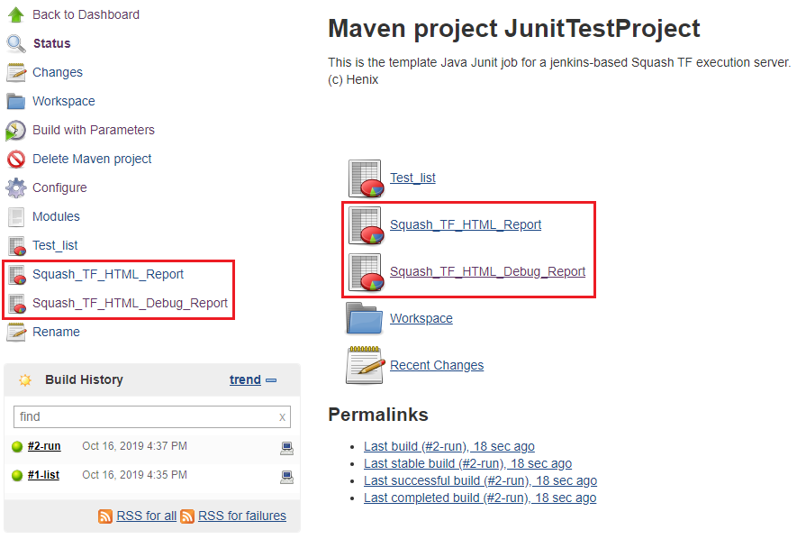 Junit Report Examples To Html Use a job based on Java Junit runner job template — Squash TF Execution ...